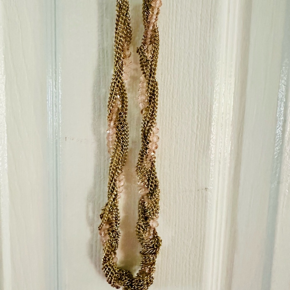 Never worn gold & peach 14 inch necklace